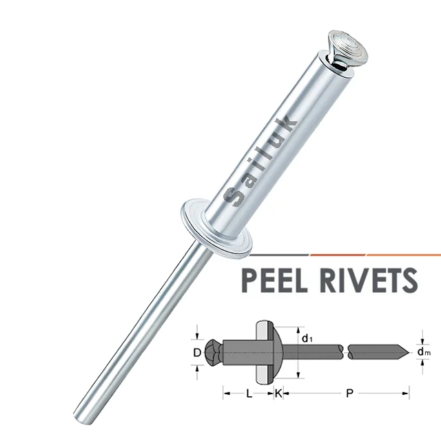 Finely processed aluminum steel pop blind rivet peel rivets unigrip type blind rivet