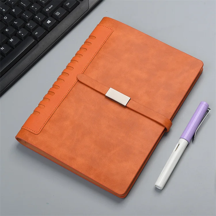 Brown PU Leather Notebook Agenda Organizer Loose -Leaf Journal School Stationery Set