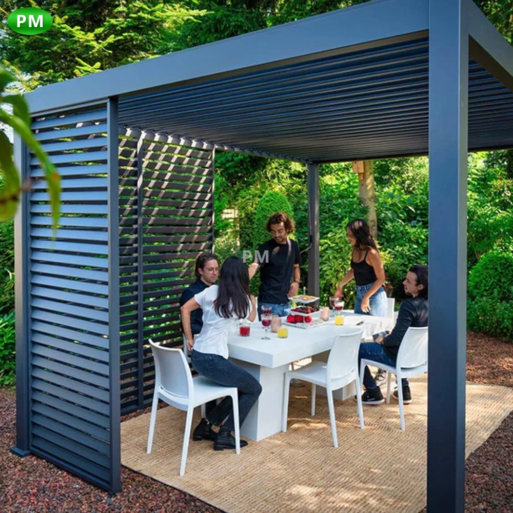 2-20% Discount sun shades outdoor garden metal shed electric pergola roof gazebo outdoor waterproof