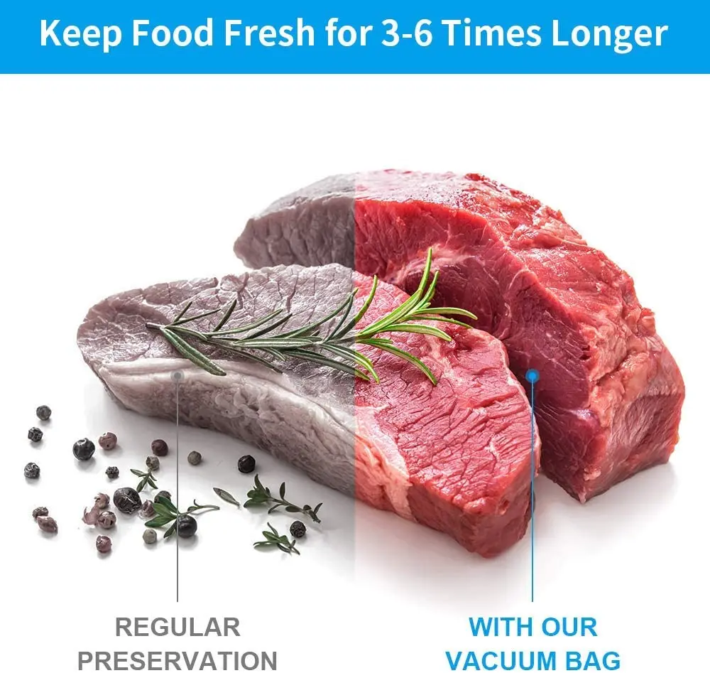 Vacuum Seal Plastic Bag For Food Freezer Storage Textured Vacuum Sealer Bags Vacuum Packing