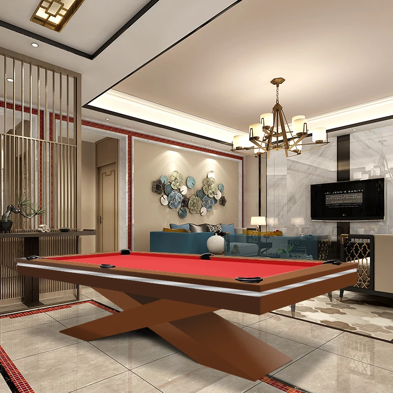 High end design customize billiard table modern snooker pool table with X shape legs