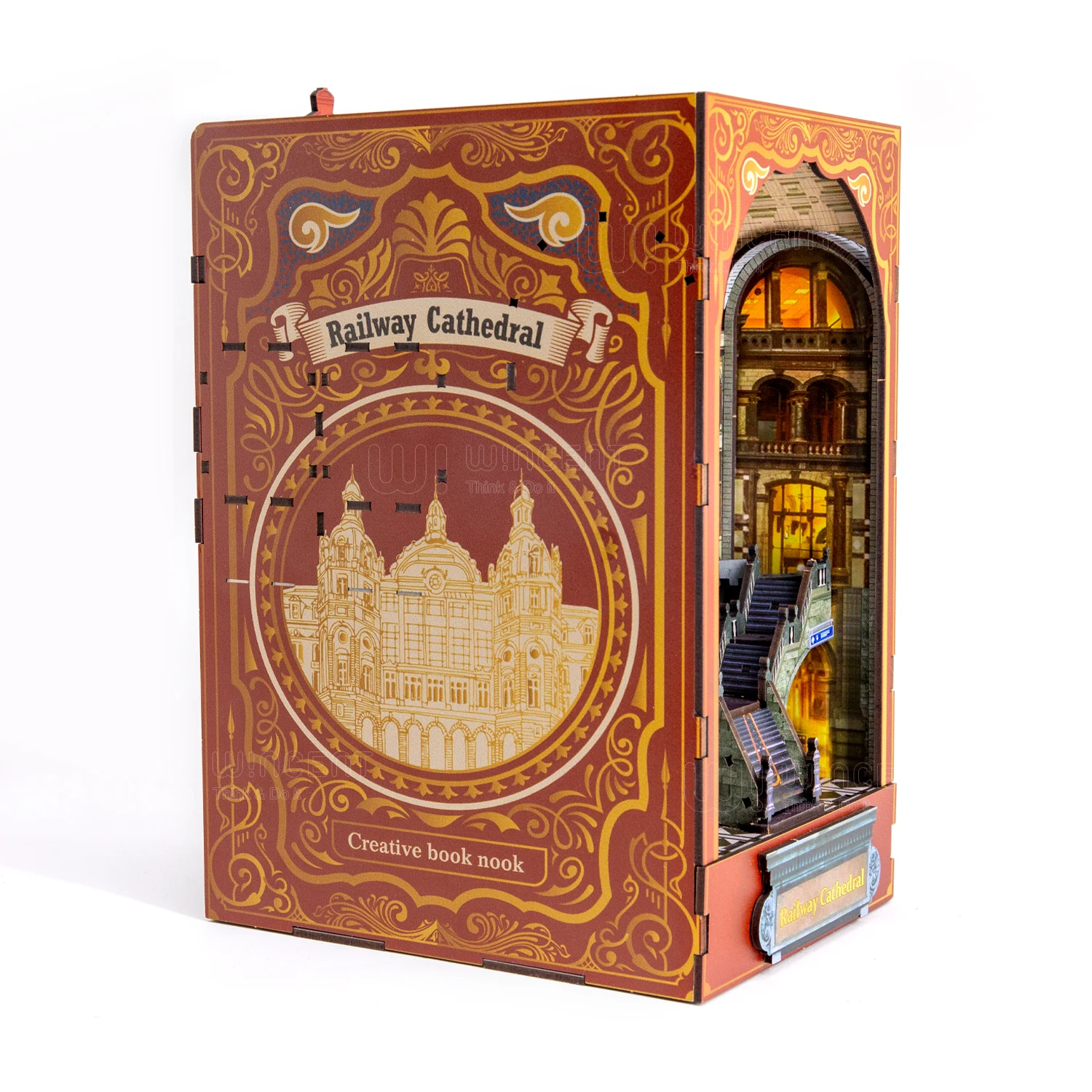 Factory Direct Sale Unfinished Wood Puzzle 3D Book Stand Bookends Home Decor Decorative Book Nook Kit Gifts and Crafts