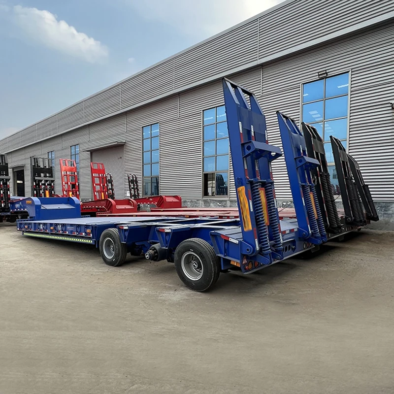 Excavator Transport 3 axles 4 axle 6 axle Gooseneck Lowbed 60/100 tons lowbed semi trailer truck