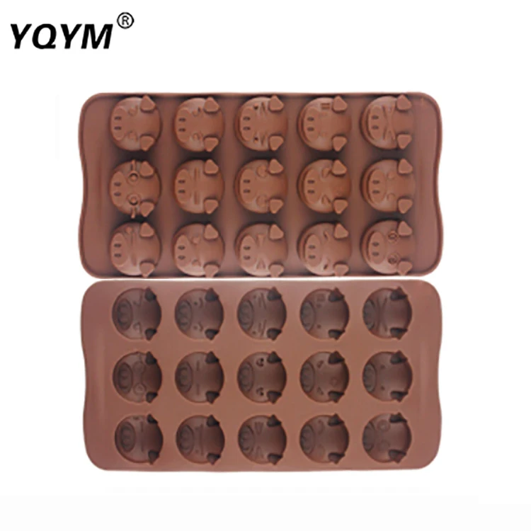 
Hot Sale 15 cavity Holes Pig Shape Decorating Tools Silicone Cake Mold for Candy Fondant Pizza Cupcake Chocolate 