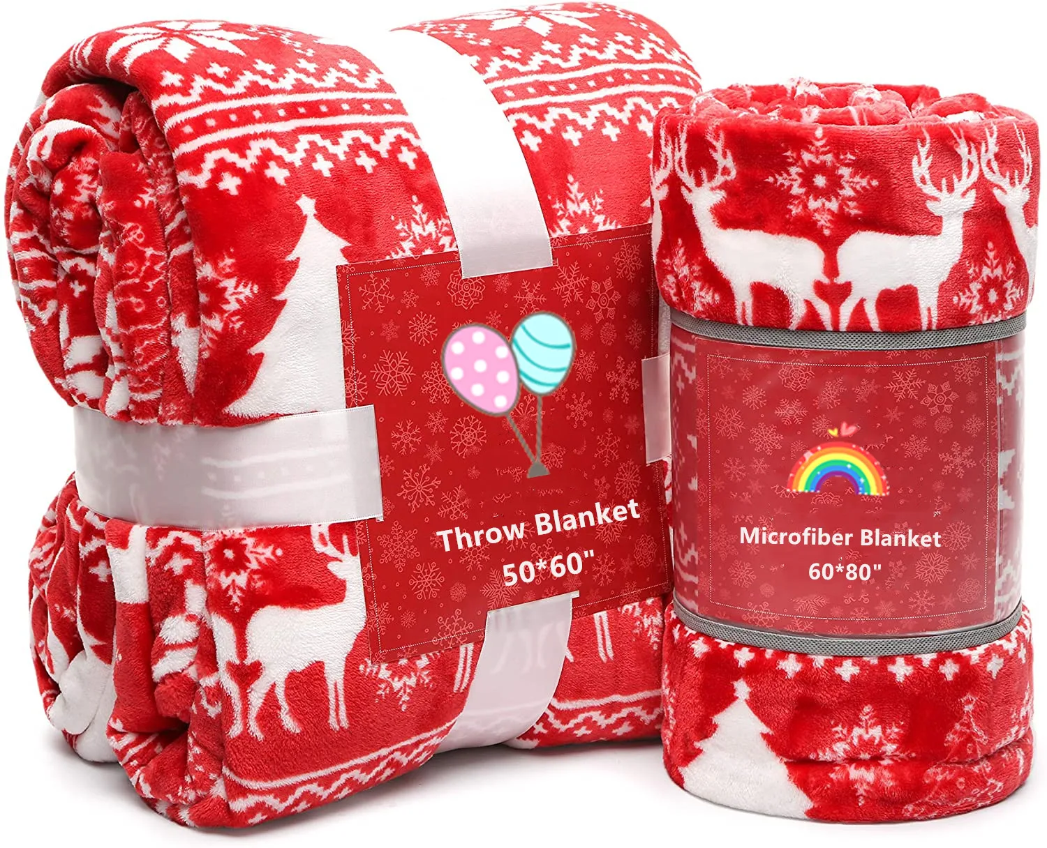 Рождественское плюшевое одеяло Флисовое с принтом Фланелевое покрывало из микрофибры