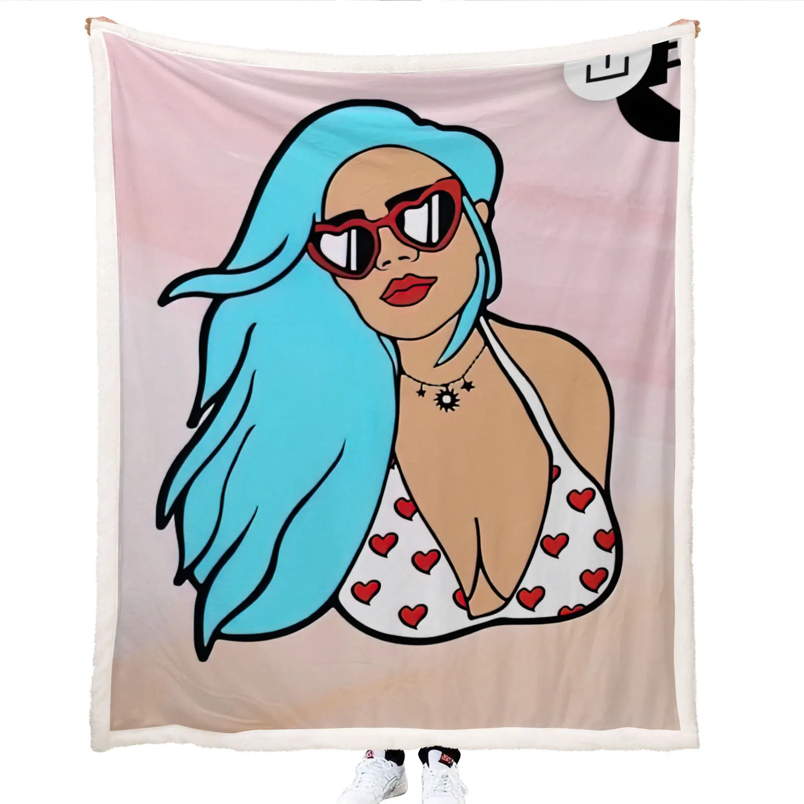 Factory Wholesale Dignity Bad Bunny Fleece Blanket Cartoon Figure TV Sofa Watching Fleece Throw Blanket