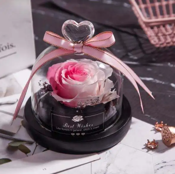 2023 Mothers Day Gifts Preserved Flowers Gift Box Forever Rose Eternal Flowers In Glass Dome