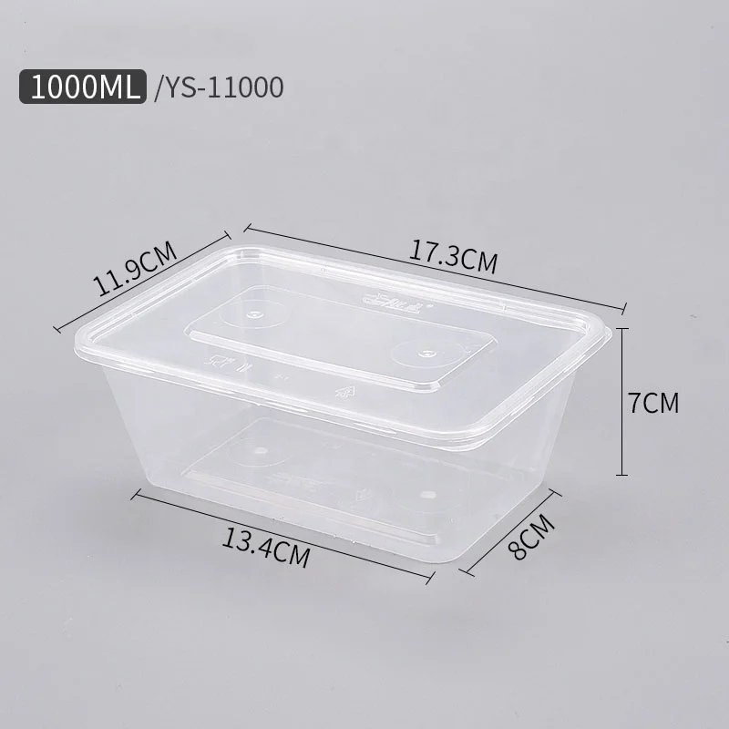 disposable 1000ml plastic restaurant lunch chinese food takeout boxes for sale