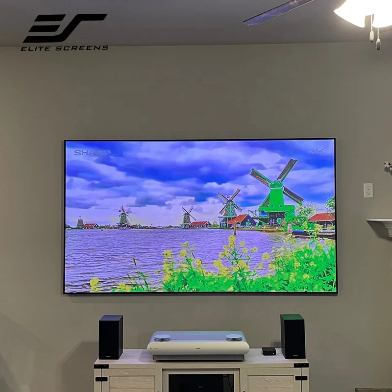 Elite 2023 Hot selling Projector Screen CLR3 100 inch ALR Fixed Frame Screen Ultra-Short-Throw Projection Screen
