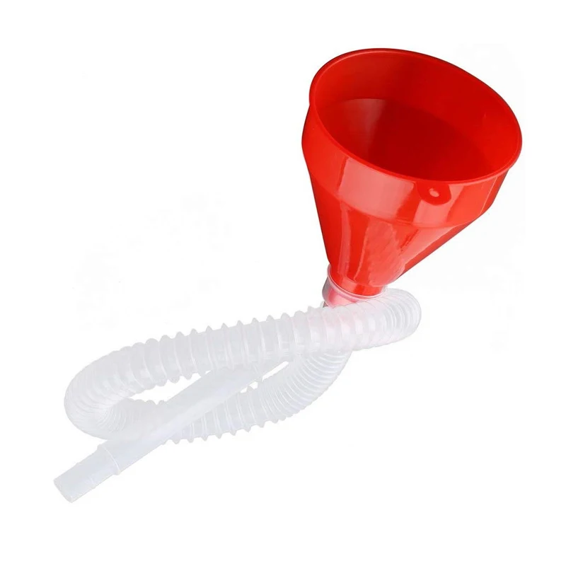 wholesale fast fill up transmission plastic car engine oil filling funnel kit with long flexible tube hose
