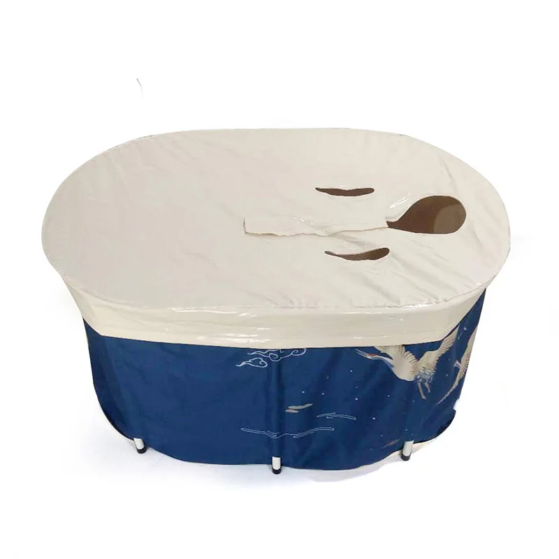 A3709 Large Folding Tub Portable Soak Bucket Spa Barrel Foldable Cactus Printing Sauna Steaming Bathtub for