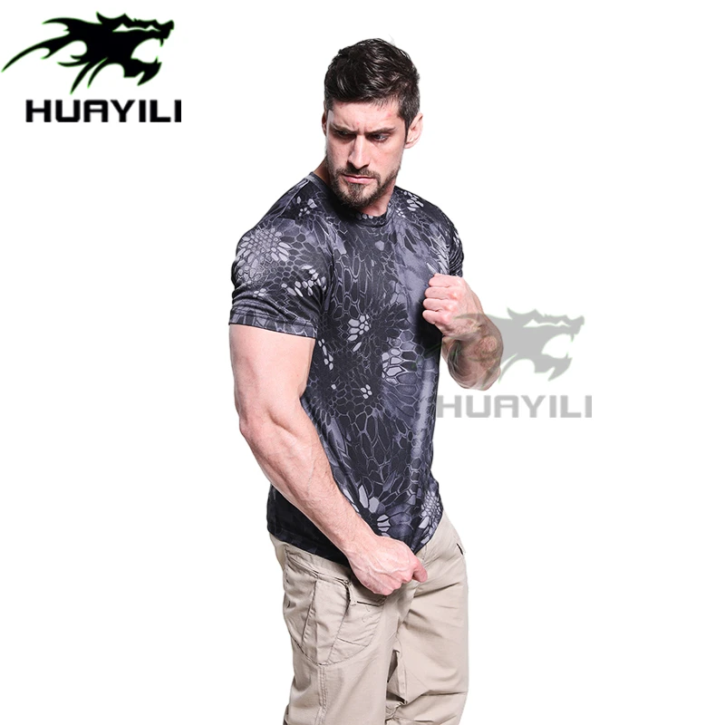 Hot Selling Tactical Camouflage Clothing Wholesale Woodland Camo Style Shirt Men T-shirt
