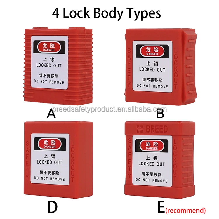 Compact Steel Cable Padlock Lockout Tagout ABS Keyed Different