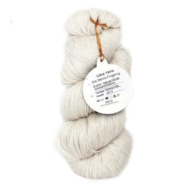 Lotus yarn новая модель смешанная пряжа из шелка тутового шелкопряда Мериносовая шерстяная для