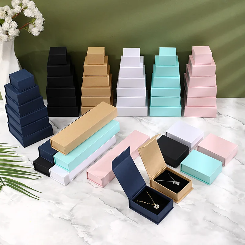 Wholesale Magnetic Flap Jewelry Box Ring Bracelet Paper Gift Packaging Boxes with Custom Logo