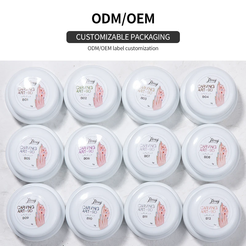 JTING японский телесный цвет 4D резная трехмерная модель гель 12 видов цветов УФ-гель для ногтей набор OEM индивидуальный дизайн