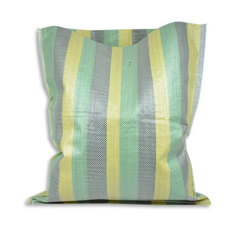 Colored Stripe Laminated PP Woven Bag Polypropylene Plastic Raffia Shopping Bags sacos de rafia