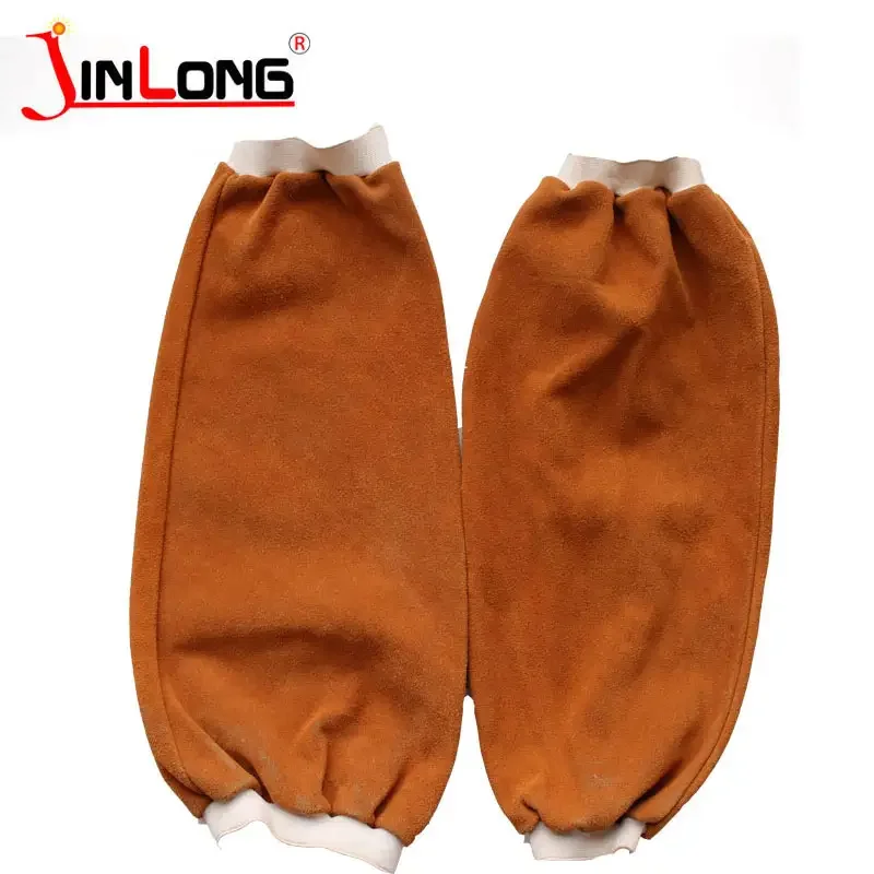 Anti cutting and high temperature resistance cow leather welding protective sleeve for welding welder