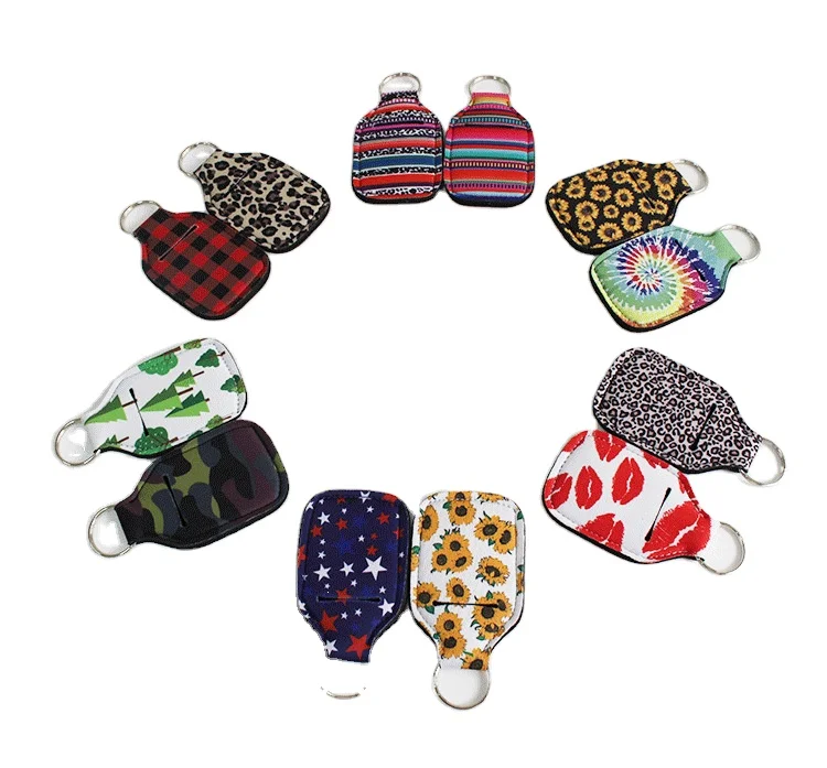 wholesale Hot sale 30ml bottle cooler perfume bottle cooler keychain lipstick set disposable hand sanitizer key holder