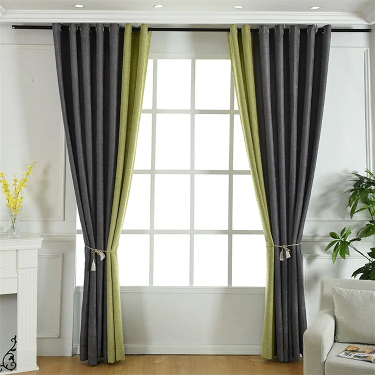 100% Blackout Curtains Sliding Door Curtains with Clip Rings Linen Textured Patio Door Curtain for Sliding Door Room Divider Cur