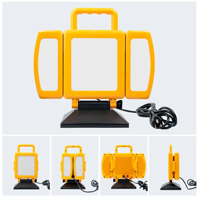Multi-scene use portable outdoor waterproof ABE 40W LED work light with adjustable telescopic tripod swivel double head