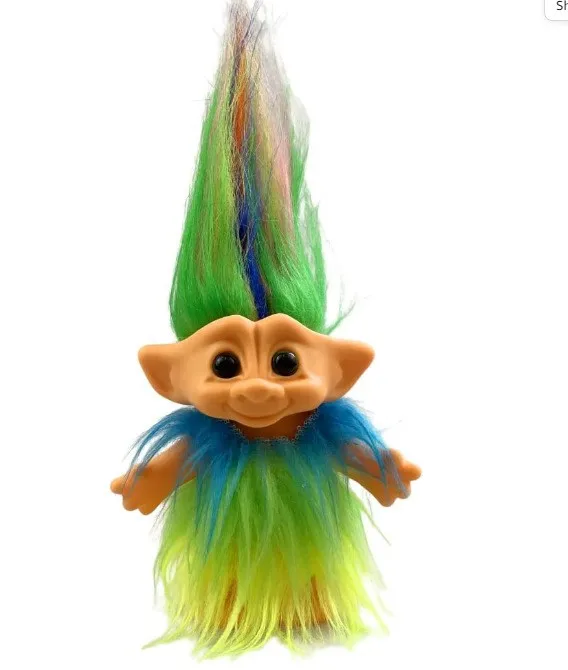 Wholesale Funky Toy Vinyl Long Hair Hairy Kid Ugly Baby Retro Dress Troll Doll Educational Toys for Kids
