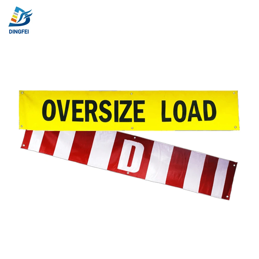Canada D Oversize Load Double Sided High Intensity Reflective Banner for Flatbed Trailers