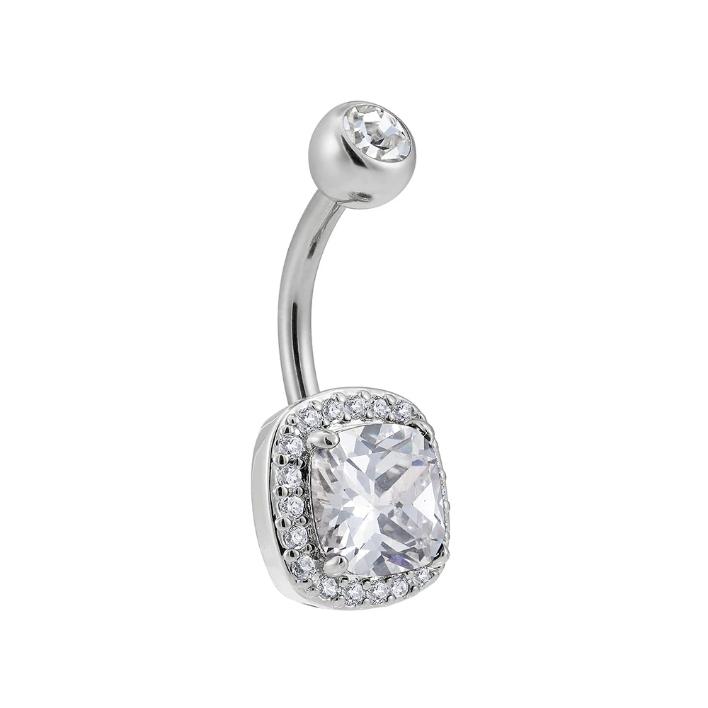 Superstar custom 316L stainless steel copper accessories pendant belly button ring pack rhinestone navel body piercing jewelry