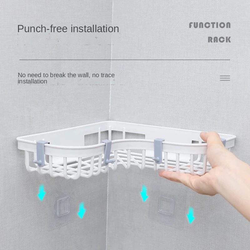 Угловой стеллаж для хранения кухни и ванной комнаты настенный подвесной полый угловой полка приправ туалетных принадлежностей