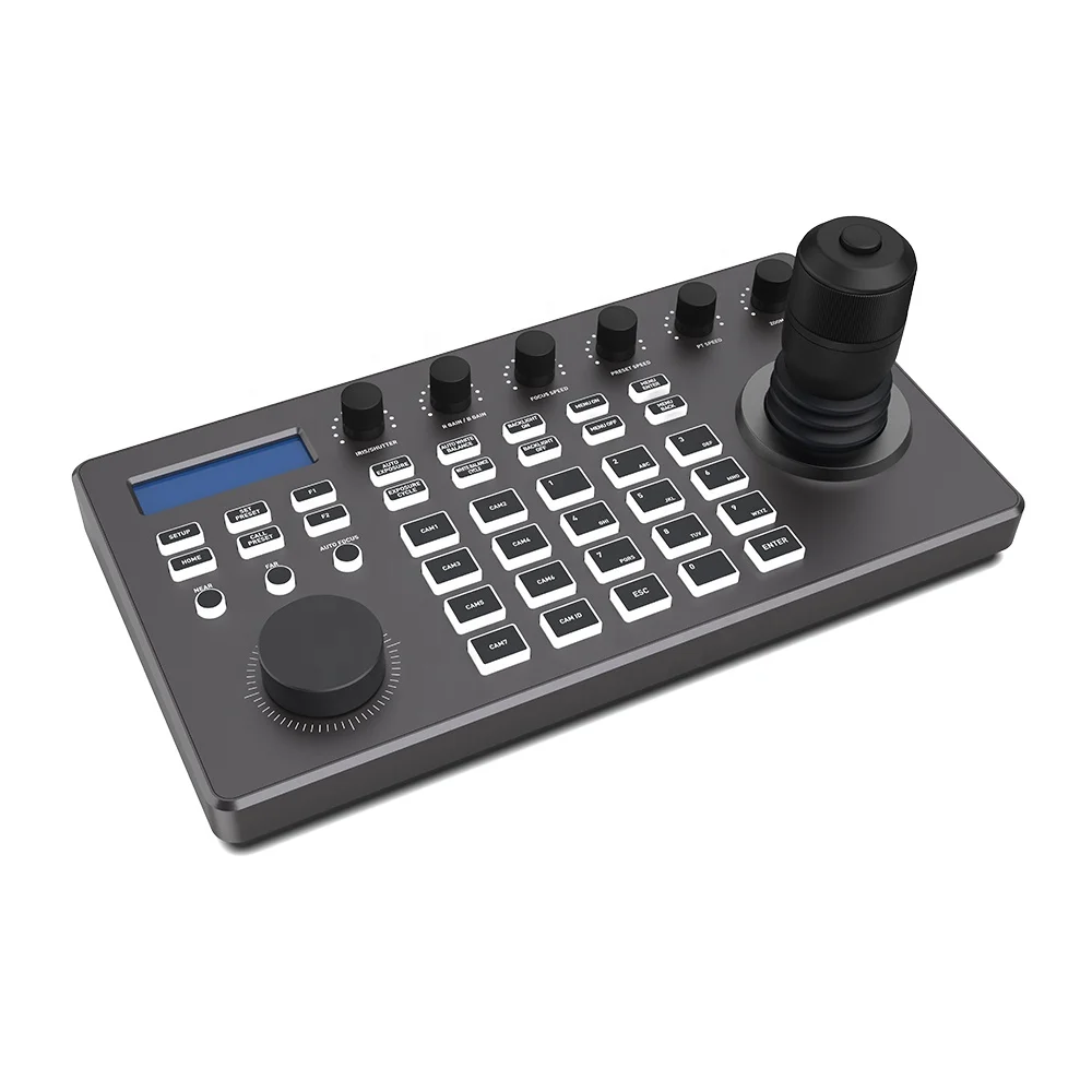 New Design Video Conference System for NDI 4K HD IP PTZ Camera 4Axis Joysticks Controllers Backlight Mini Keyboard