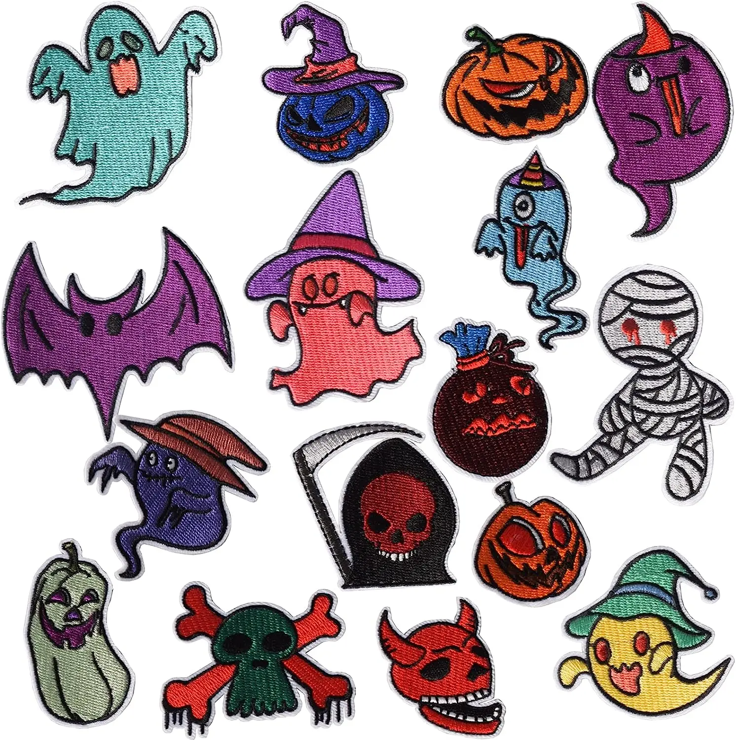 Factory Custom halloween cartoon Clothing cloth Embroidery Iron On Patch For Clothes hats Embroidered Patches
