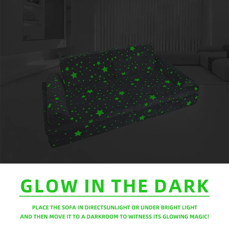 6-Piece Fold Out Kids Couch Sofa Modular Toddler Couch for Bedroom Playroom living room school