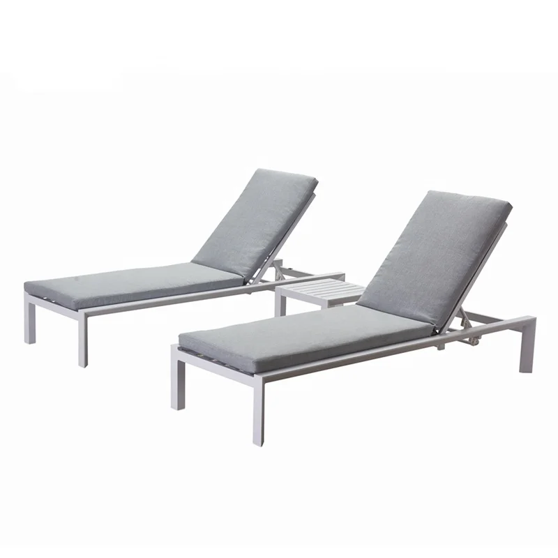 
Hot Sale Professional OEM Factory Waterproof Outdoor Hotel Poolside Furniture Alum Chaise Lounge 