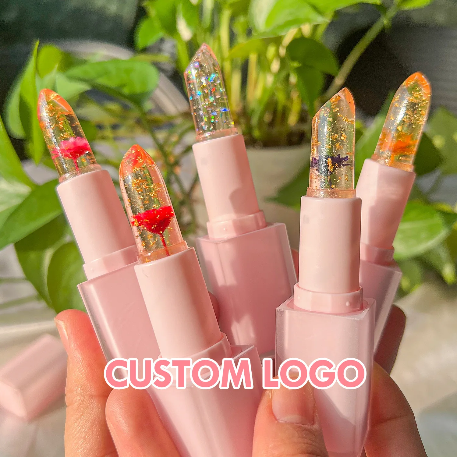 Transparent flower lipstick neutral no logo spot wholesale lip balm