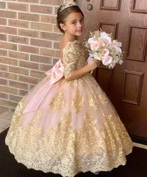 pink girls birthday party dresses kids ball gowns dress for little girls