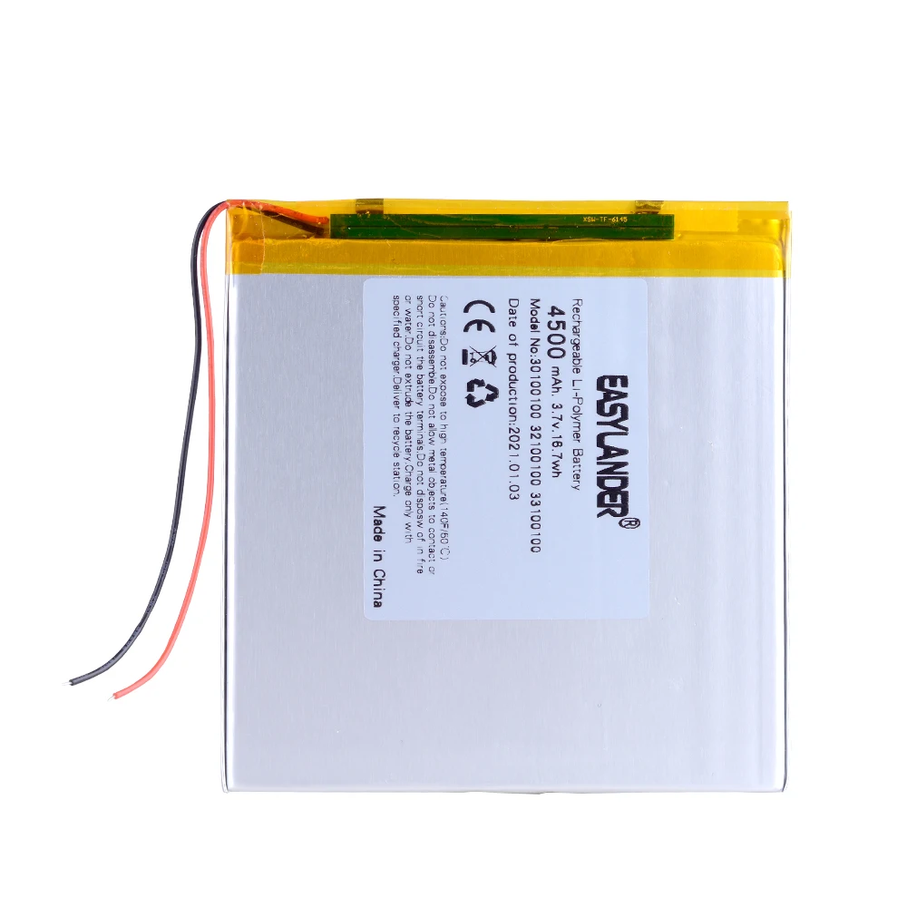 3.7V 4500mAH 30100100 Polymer lithium ion / Li-ion battery for tablet pc texet TM-7858 lrbis TZ 82 7 inch 8 inch 9inch batteries