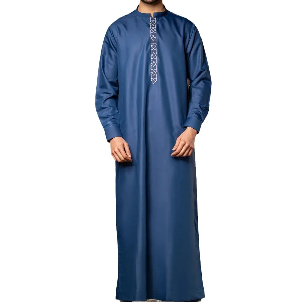 Saudi Arabic Middle East Muslim embroidered ethnic style long sleeve robe kaftan abaya thobe men banquet Arab Islamic clothing