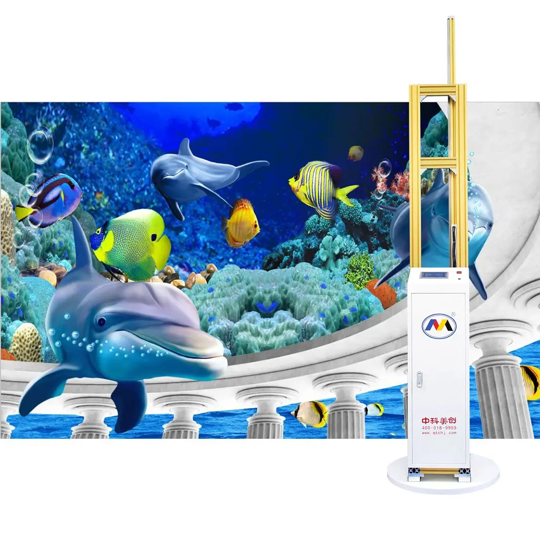 3D Vertical Wall Printer / 3D Background Wall Painting Digital Varnish Inkjet Wall Printing Machine