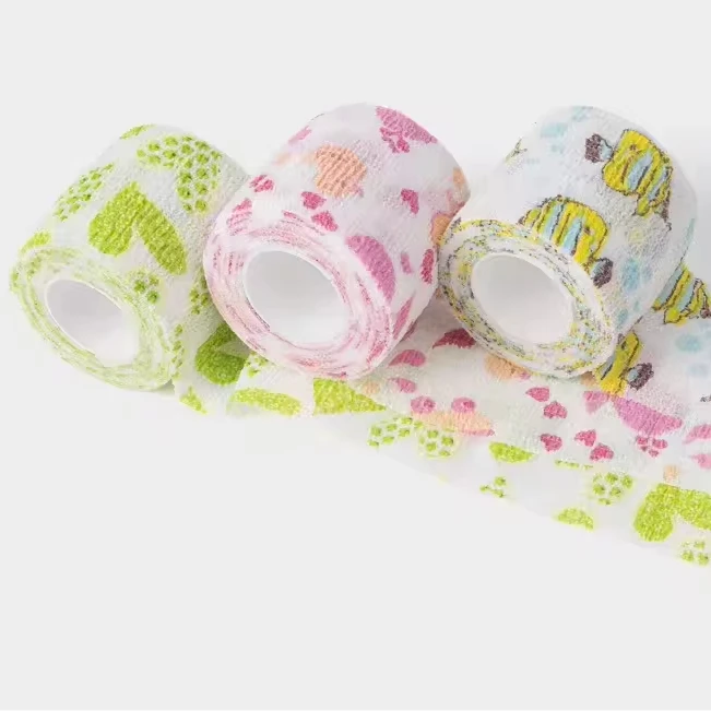 PMU Tattoo Machine Pen Grip Tape Anti Slip Sweat Absorb Elastic Sticky Cohesive Bandage Roll Disposable Finger Protect