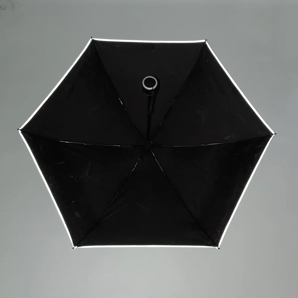 Umbrella Manufacturers Safe Reflective Stripe Umbrella 5 Folding Mini Umbrella With Custom Logo