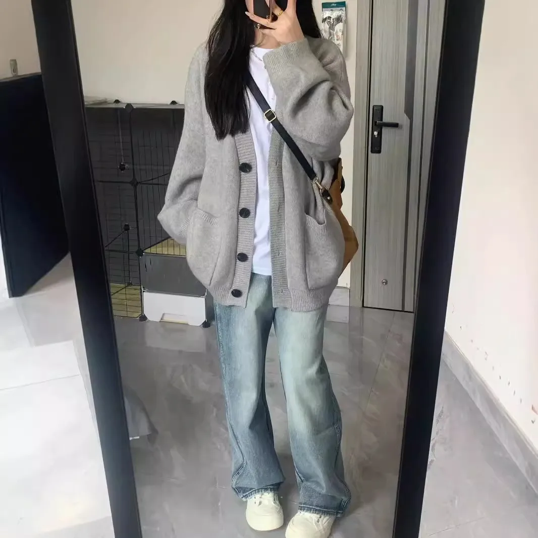 Fashionable Loose Women Open Front Sweater Coat