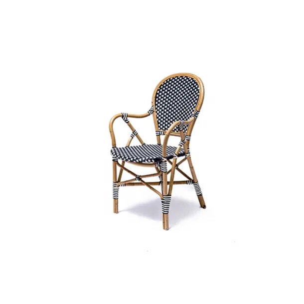 best selling product handmade furniture Paris Bistro Rattan Chairs With Arms with minimalist stylish design