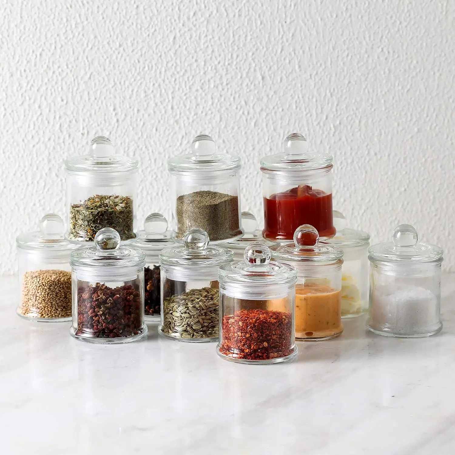 Glass  Candy Jars With glass Clear Lids Apothecary Jars Glass Storage Jars