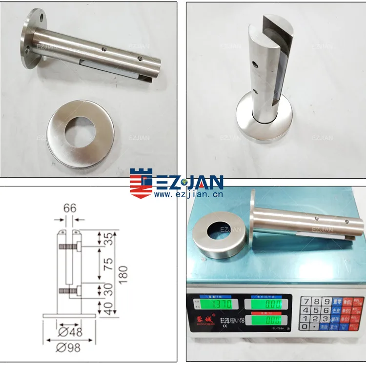 Hot Selling Glass Support Pool Glass Fence Frameless Balustrade Railing Deck Glass Spigot With Square Base