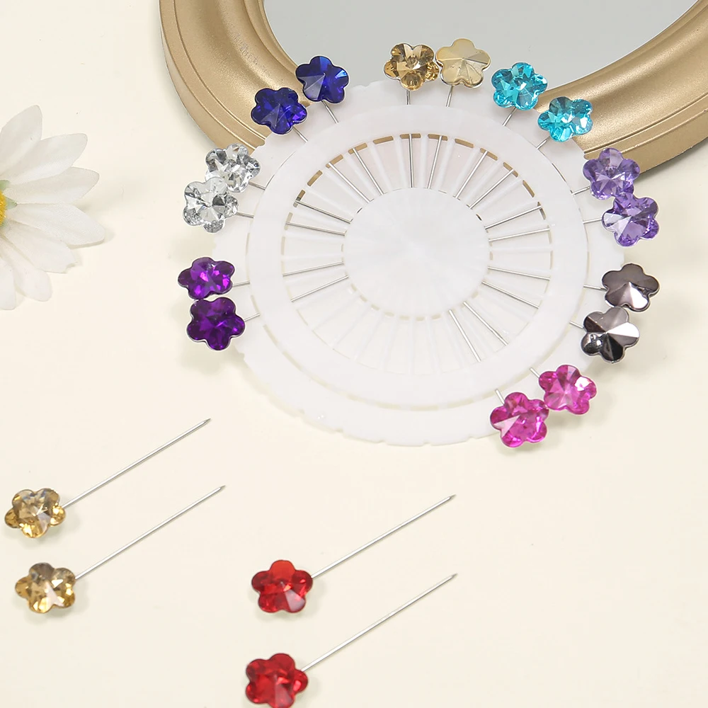 New Wholesale Luxury Brooch Utility Muslim Women Pins Accessories Rhinestone Brooch Flower Star Shape Safety Rhinestone Brooch