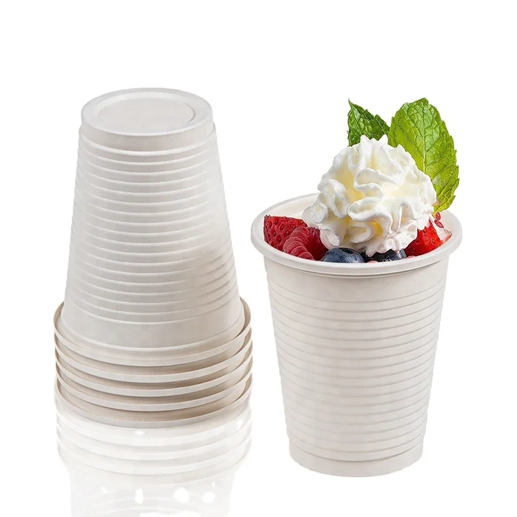 Compostable Coffee Cups Biodegradable Corn Starch Cups for Hot Cold Drinks