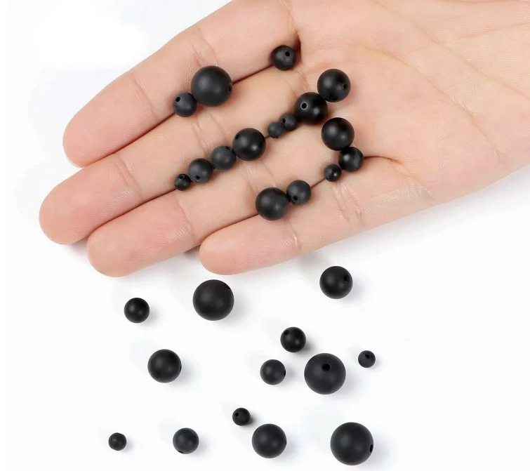 Wholesale Natural Round Loose Stone Beads Black Matte Onyx For Diy Making Jewelry Bracelet guangzhou
