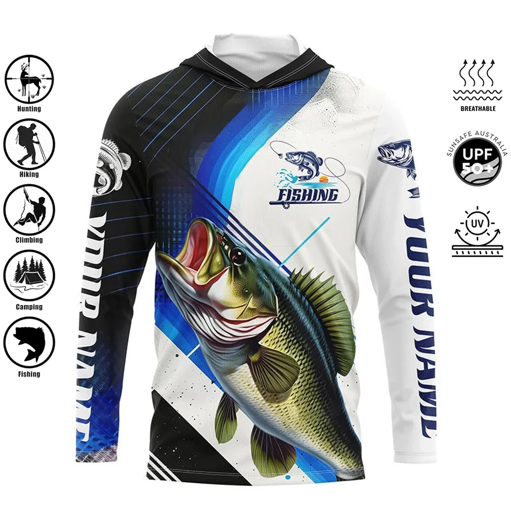 Custom Logo 100% Polyester Sublimated Jersey UPF 50 Fishing Shirts Outdoor Long Sleeve Performance Fishing Wear