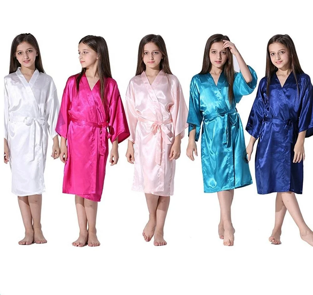 Flower Girl Robe Silky Satin Robe for Children Kids Satin Robe