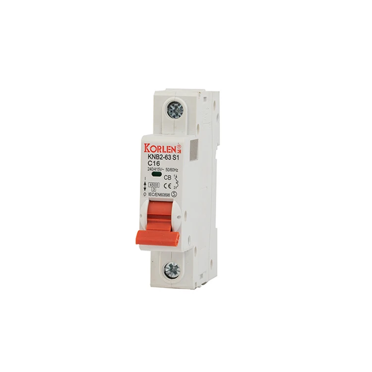 MCB Single Phase Miniature Circuit Breaker 10KA FUSE Cheap Price 1P 16A MINI KNB2-63 S1 CE CB SEMKO 1-4 XLK
